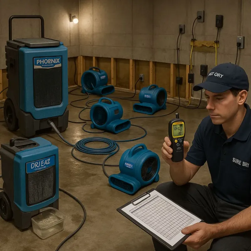 Structural Drying and Dehumidification process in Baltimore County, MD